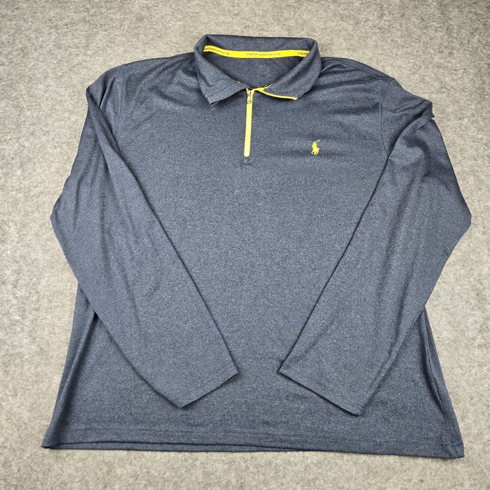 Ralph Lauren Polo Performance Quarter Zip Pullover Mens XL Gray Golf Polyester